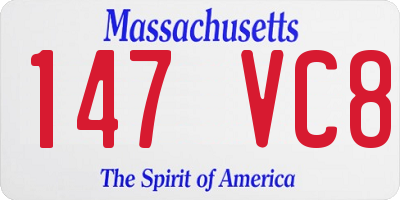 MA license plate 147VC8