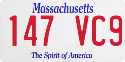 MA license plate 147VC9