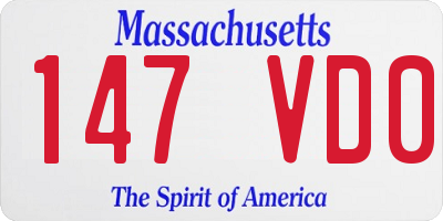 MA license plate 147VD0