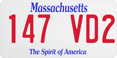 MA license plate 147VD2