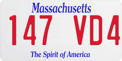 MA license plate 147VD4