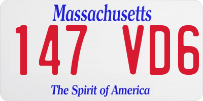 MA license plate 147VD6