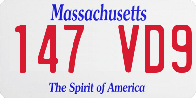 MA license plate 147VD9