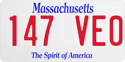 MA license plate 147VE0