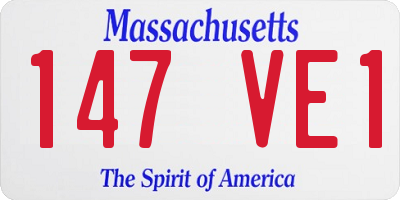 MA license plate 147VE1