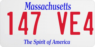 MA license plate 147VE4