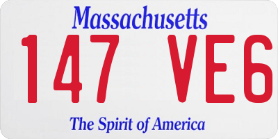 MA license plate 147VE6