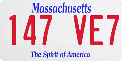 MA license plate 147VE7