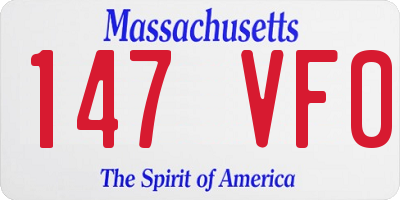 MA license plate 147VF0