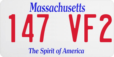 MA license plate 147VF2