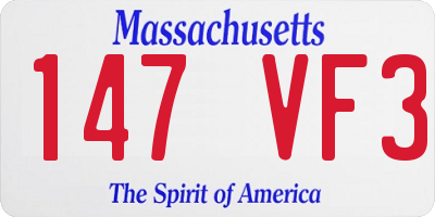 MA license plate 147VF3