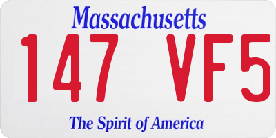 MA license plate 147VF5