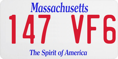 MA license plate 147VF6