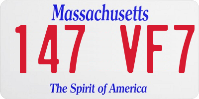MA license plate 147VF7
