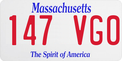 MA license plate 147VG0