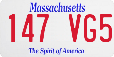 MA license plate 147VG5
