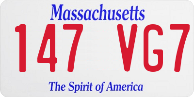 MA license plate 147VG7