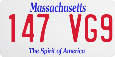 MA license plate 147VG9