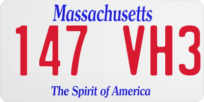MA license plate 147VH3