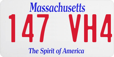 MA license plate 147VH4