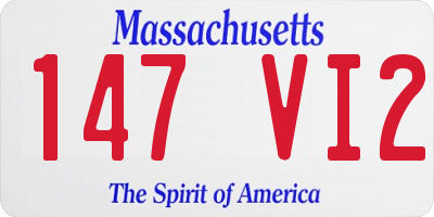 MA license plate 147VI2