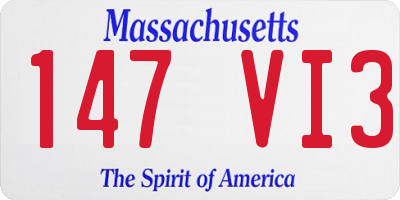 MA license plate 147VI3