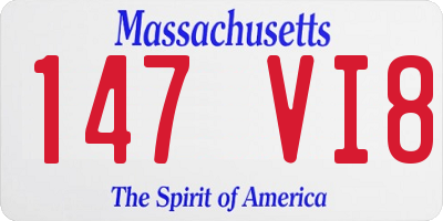 MA license plate 147VI8