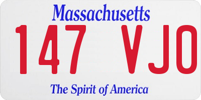 MA license plate 147VJ0