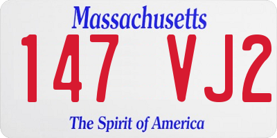 MA license plate 147VJ2