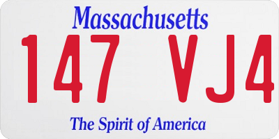 MA license plate 147VJ4