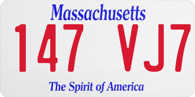 MA license plate 147VJ7
