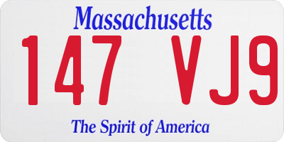 MA license plate 147VJ9