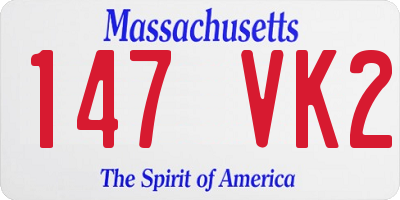 MA license plate 147VK2