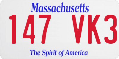MA license plate 147VK3
