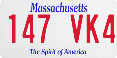 MA license plate 147VK4
