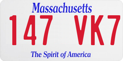 MA license plate 147VK7