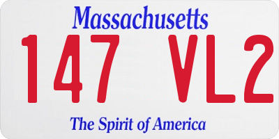MA license plate 147VL2