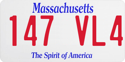 MA license plate 147VL4