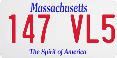 MA license plate 147VL5
