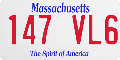 MA license plate 147VL6