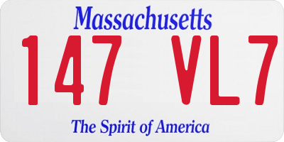 MA license plate 147VL7