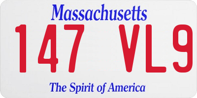MA license plate 147VL9