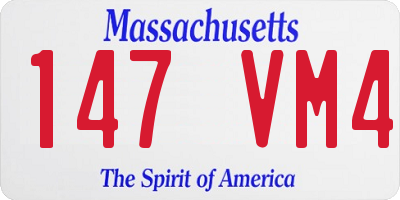 MA license plate 147VM4