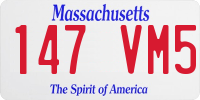 MA license plate 147VM5