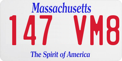 MA license plate 147VM8