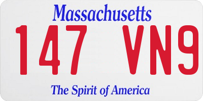 MA license plate 147VN9