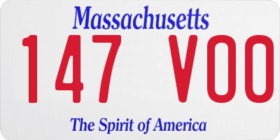 MA license plate 147VO0