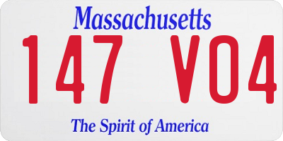 MA license plate 147VO4