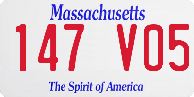 MA license plate 147VO5