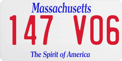 MA license plate 147VO6